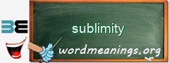 WordMeaning blackboard for sublimity